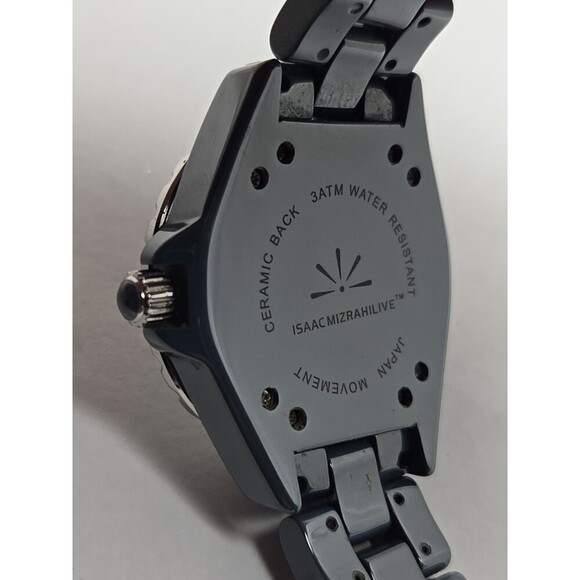 Isaac Mizrahi Live Ceramic Womens Quartz Watch Diver Mother Of Pearl New Battery - Picture 11 of 11